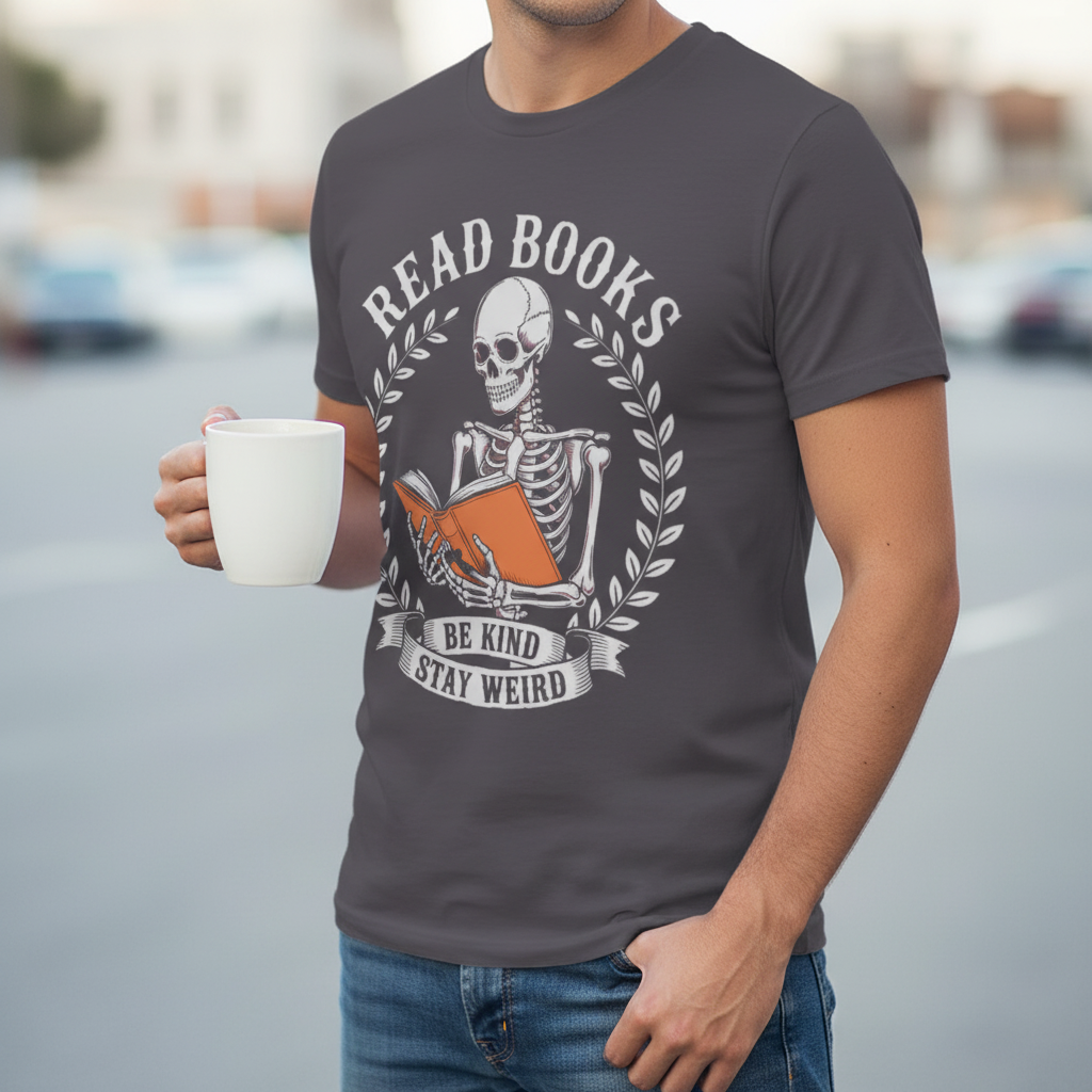 Read Books Stay Weird T-Shirt_lifestyle