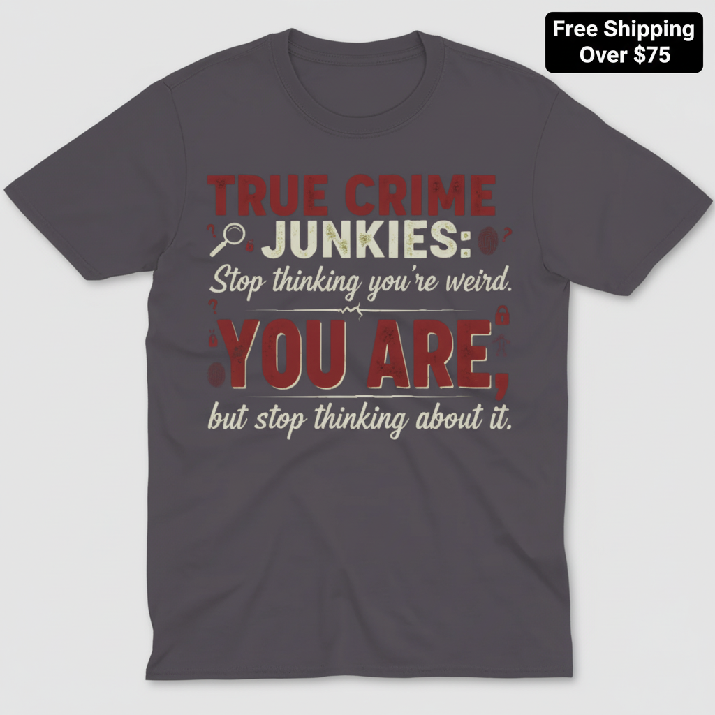 True Crime Junkie Confession T-Shirt_clean