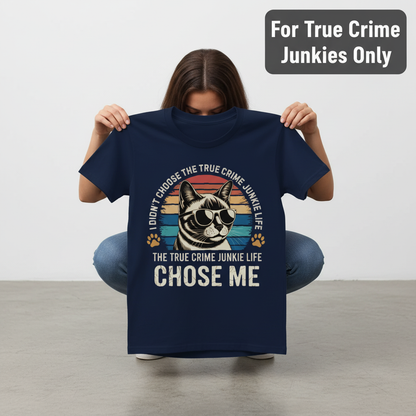 True Crime Cat Vibes T-Shirt_dangle