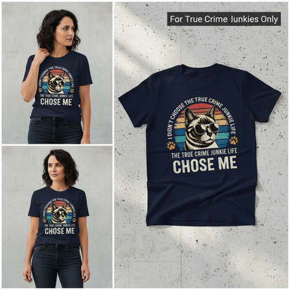 True Crime Cat Vibes T-Shirt_3_panel