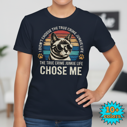 True Crime Cat Vibes T-Shirt_badge