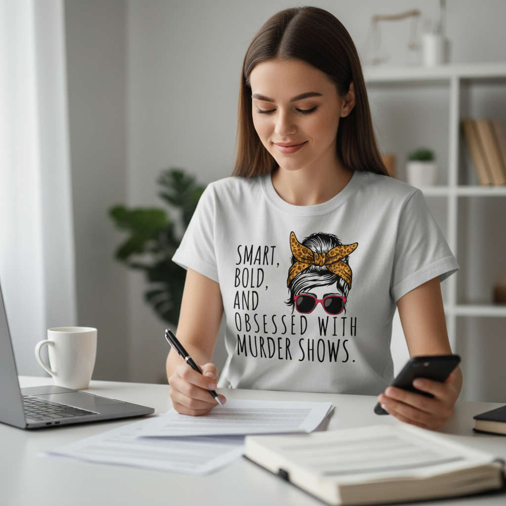 Messy Bun Lawyer Life T-Shirt_use