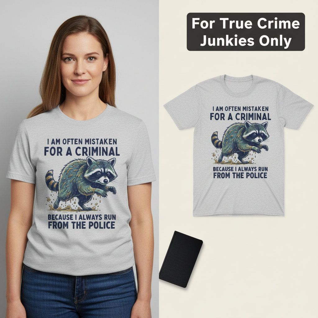 Runaway Raccoon T-Shirt_model_flat