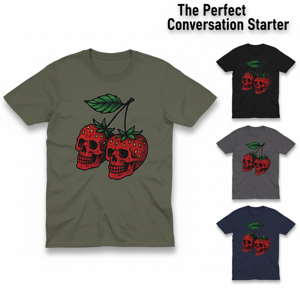 Strawberry Skulls T-Shirt_color_hero