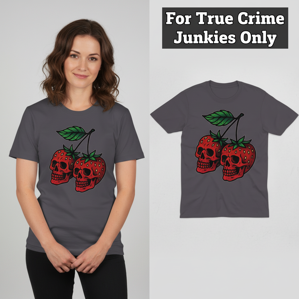 Strawberry Skulls T-Shirt_model_flat