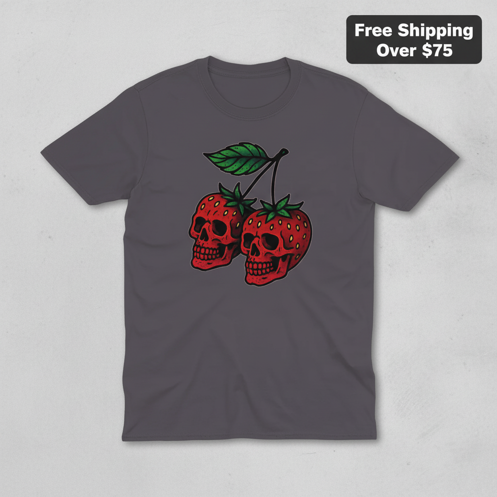 Strawberry Skulls T-Shirt_clean