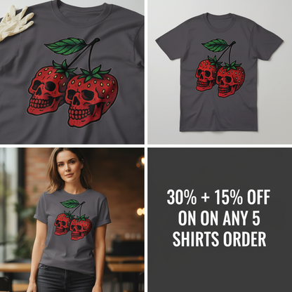 Strawberry Skulls T-Shirt_4_panel