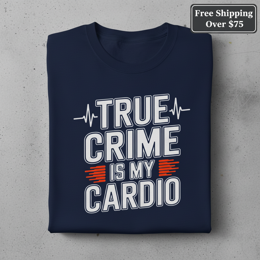 True Crime Cardio T-Shirt_stacked_flatlay