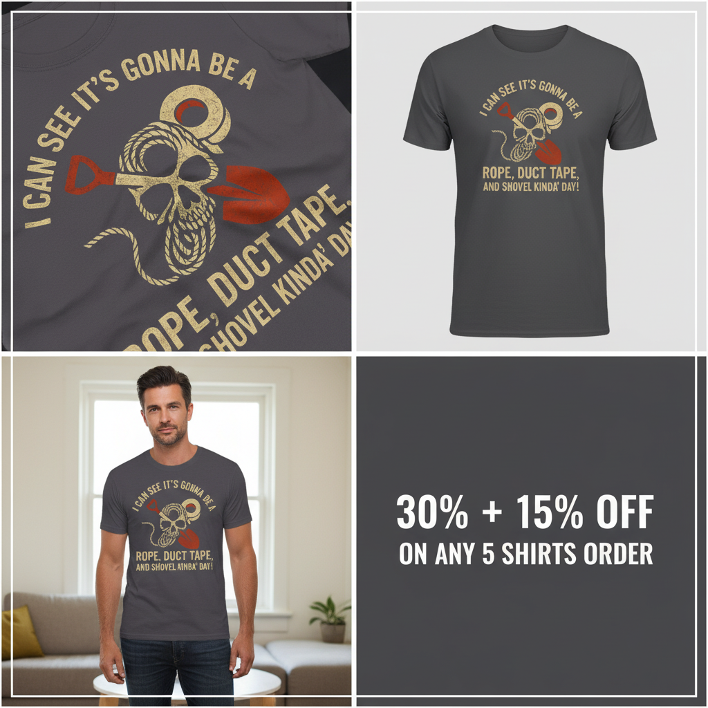 Rope, Duct Tape & Shovel T-Shirt_4_panel