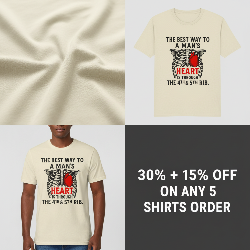 Shortcut To A Man's Heart T-Shirt_4_panel