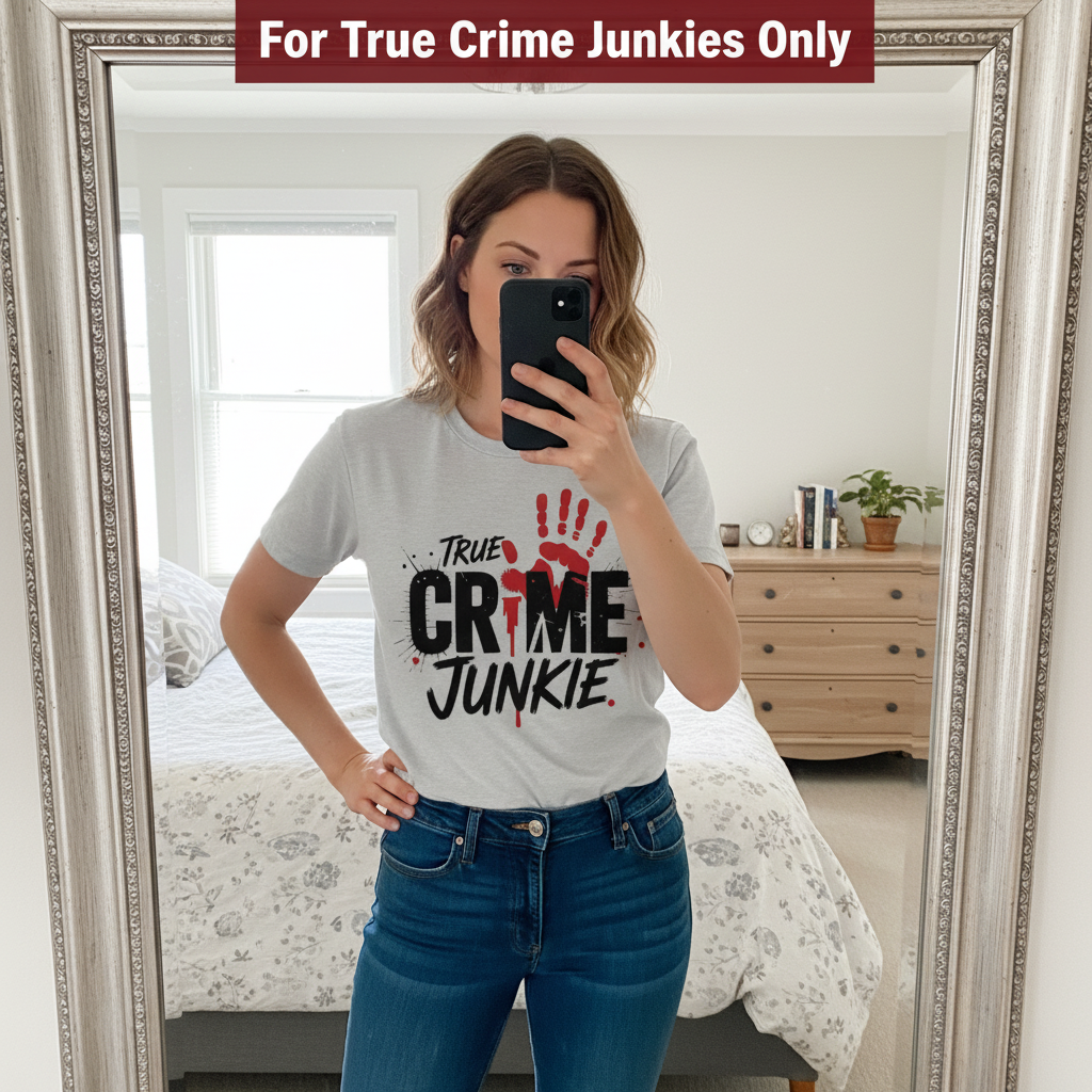 True Crime Junkie T-Shirt_mirror_selfie
