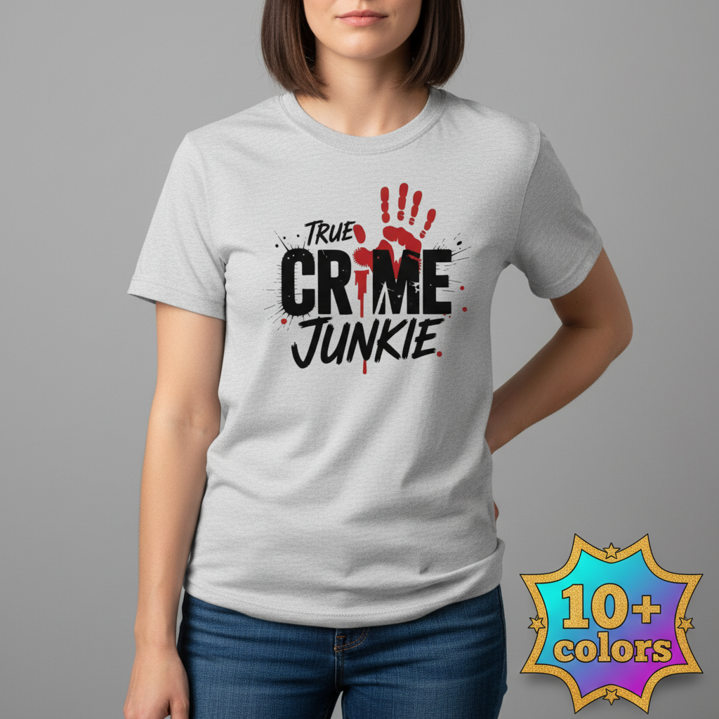 True Crime Junkie T-Shirt_badge