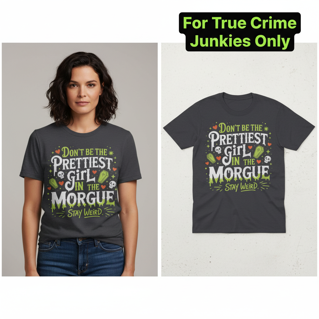 Prettiest Girl in the Morgue T-Shirt_model_flat