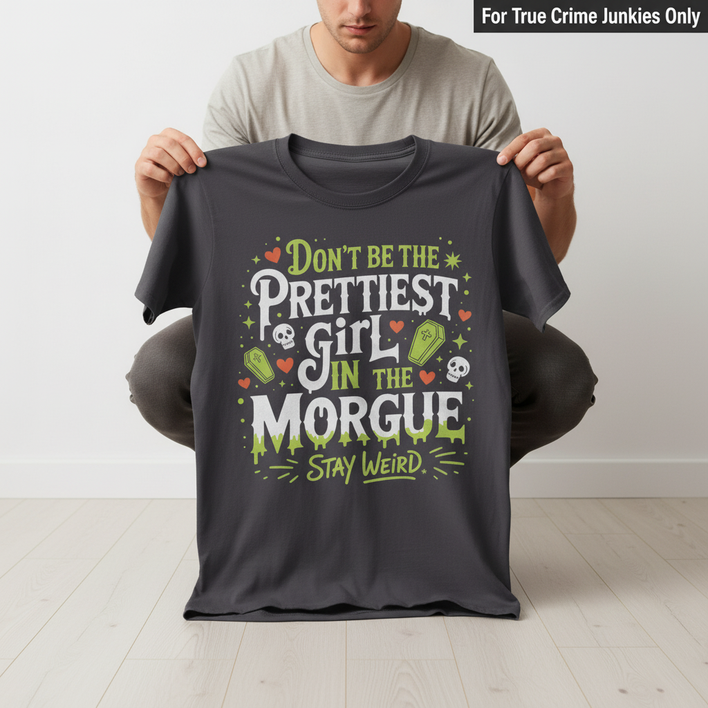 Prettiest Girl in the Morgue T-Shirt_dangle