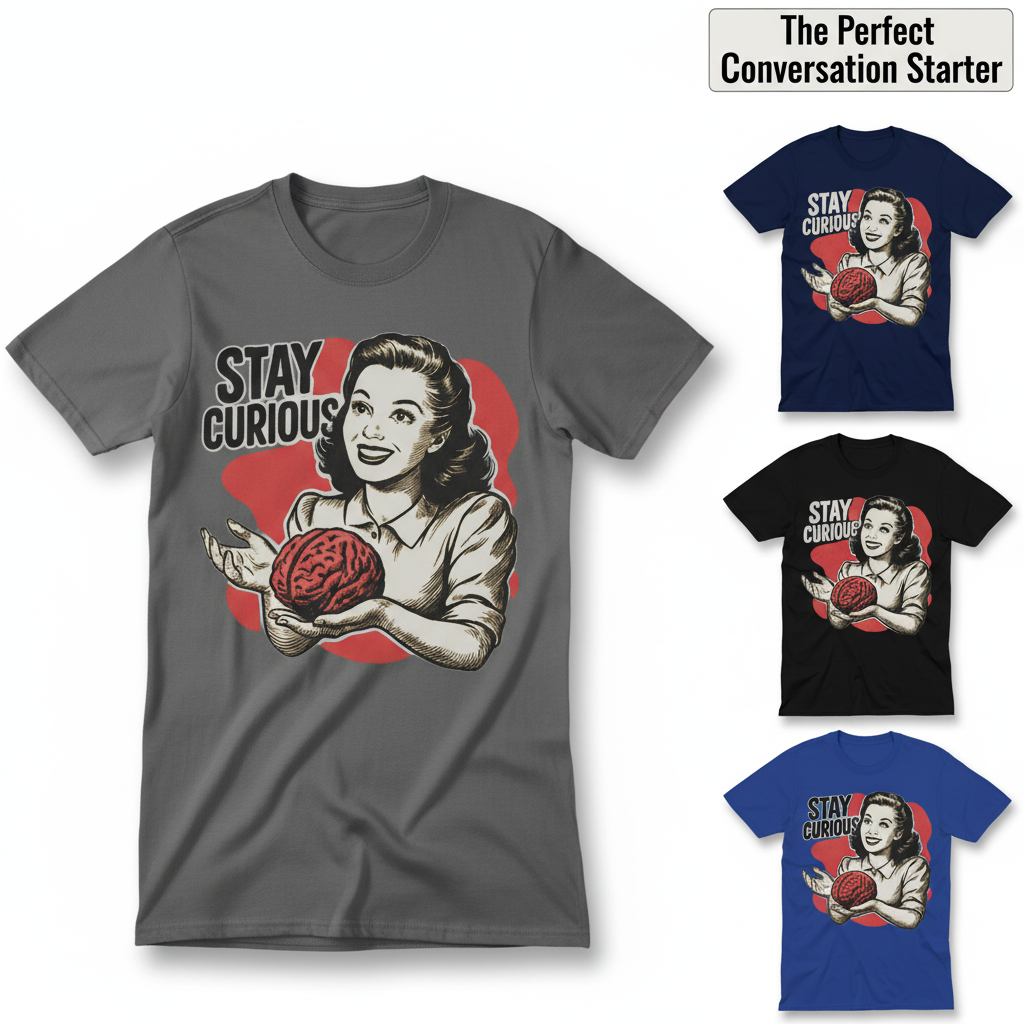 Stay Curious Retro Brain T-Shirt_color_hero