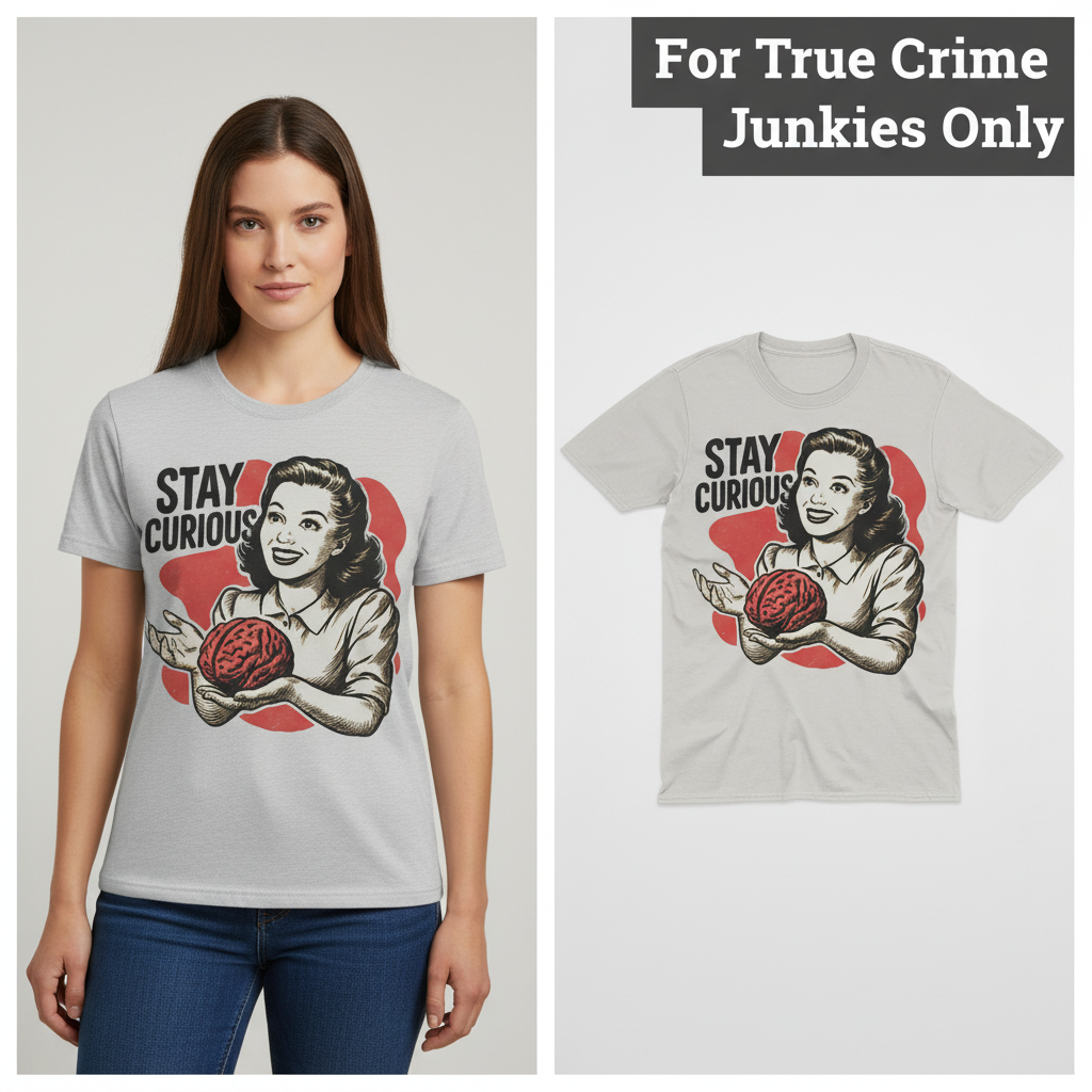 Stay Curious Retro Brain T-Shirt_model_flat