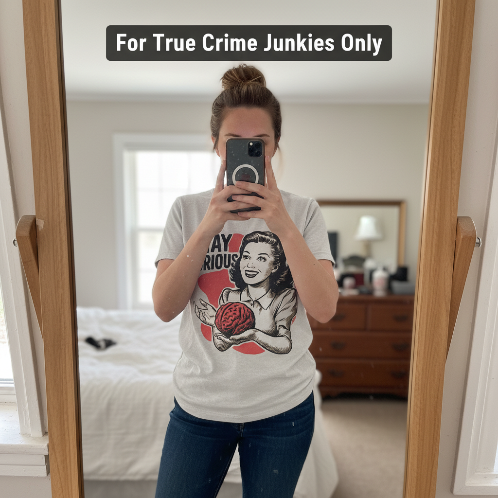 Stay Curious Retro Brain T-Shirt_mirror_selfie