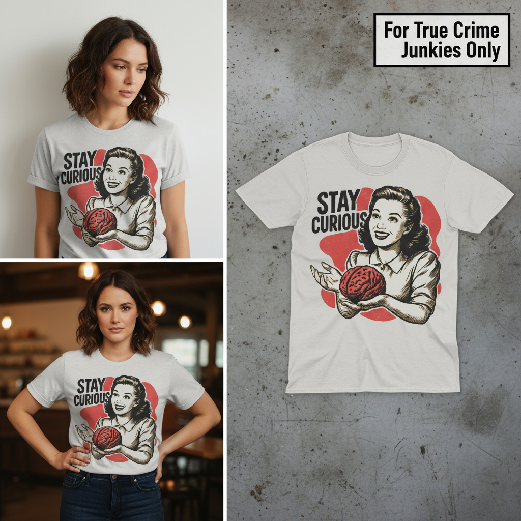 Stay Curious Retro Brain T-Shirt_3_panel