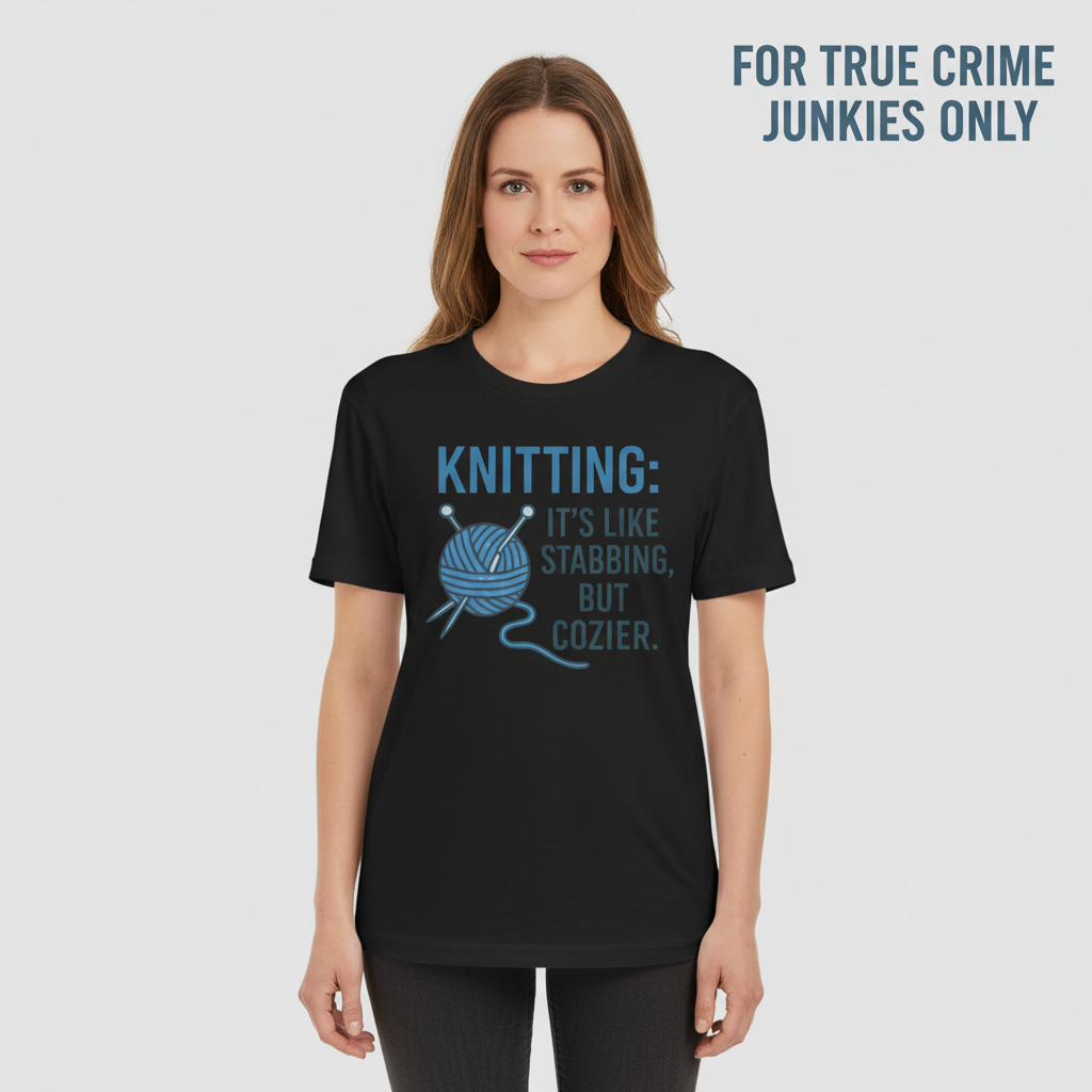 Stabby but Cozy Knitting T-Shirt__hero