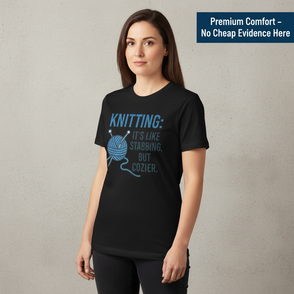 Stabby but Cozy Knitting T-Shirt__benefit