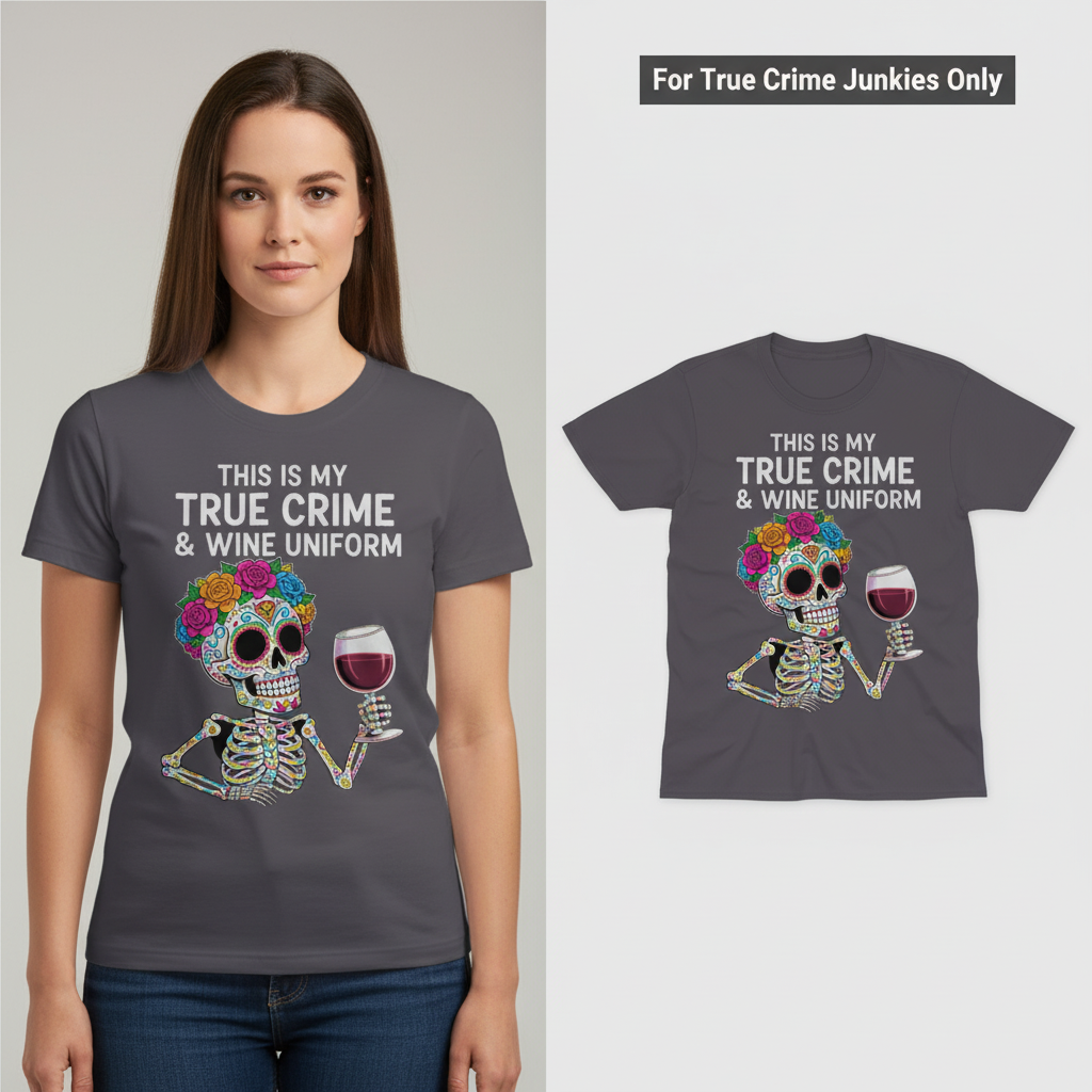 True Crime & Wine Uniform T-Shirt_model_flat