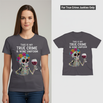 True Crime & Wine Uniform T-Shirt_model_flat