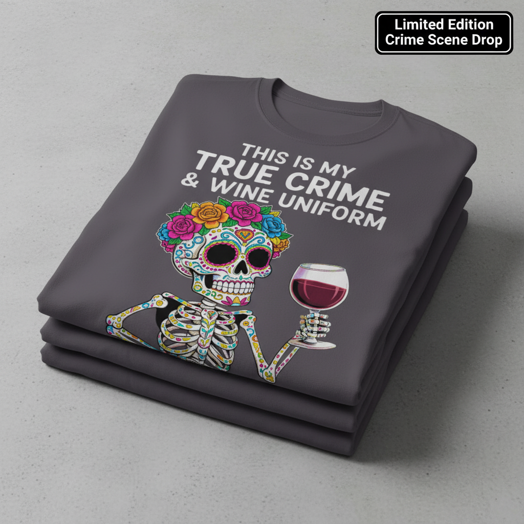 True Crime & Wine Uniform T-Shirt_stacked_flatlay