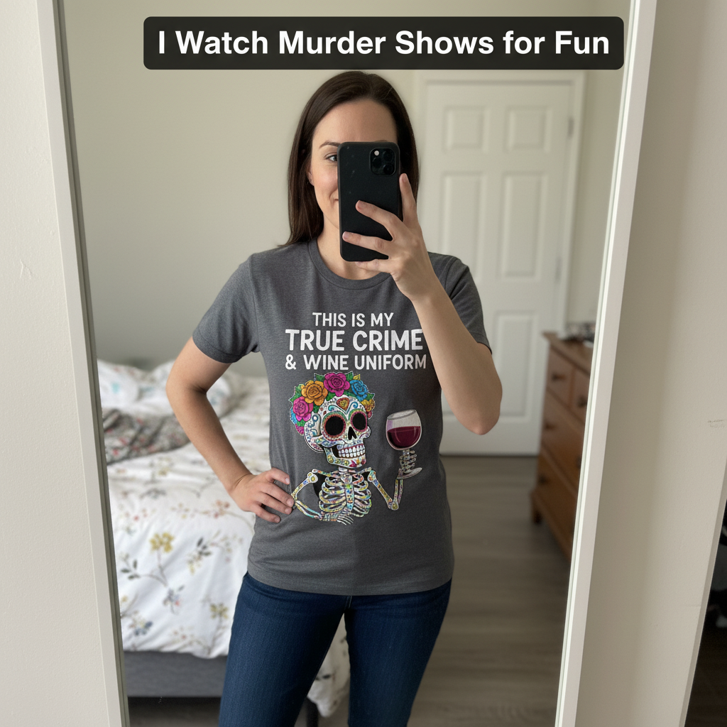 True Crime & Wine Uniform T-Shirt_mirror_selfie