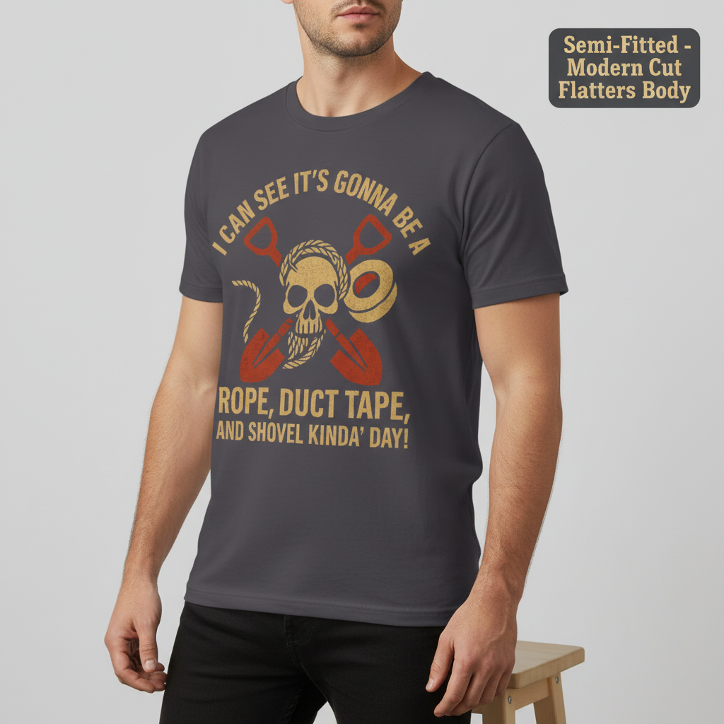 Rope, Duct Tape, and Shovel T-Shirt__benefit