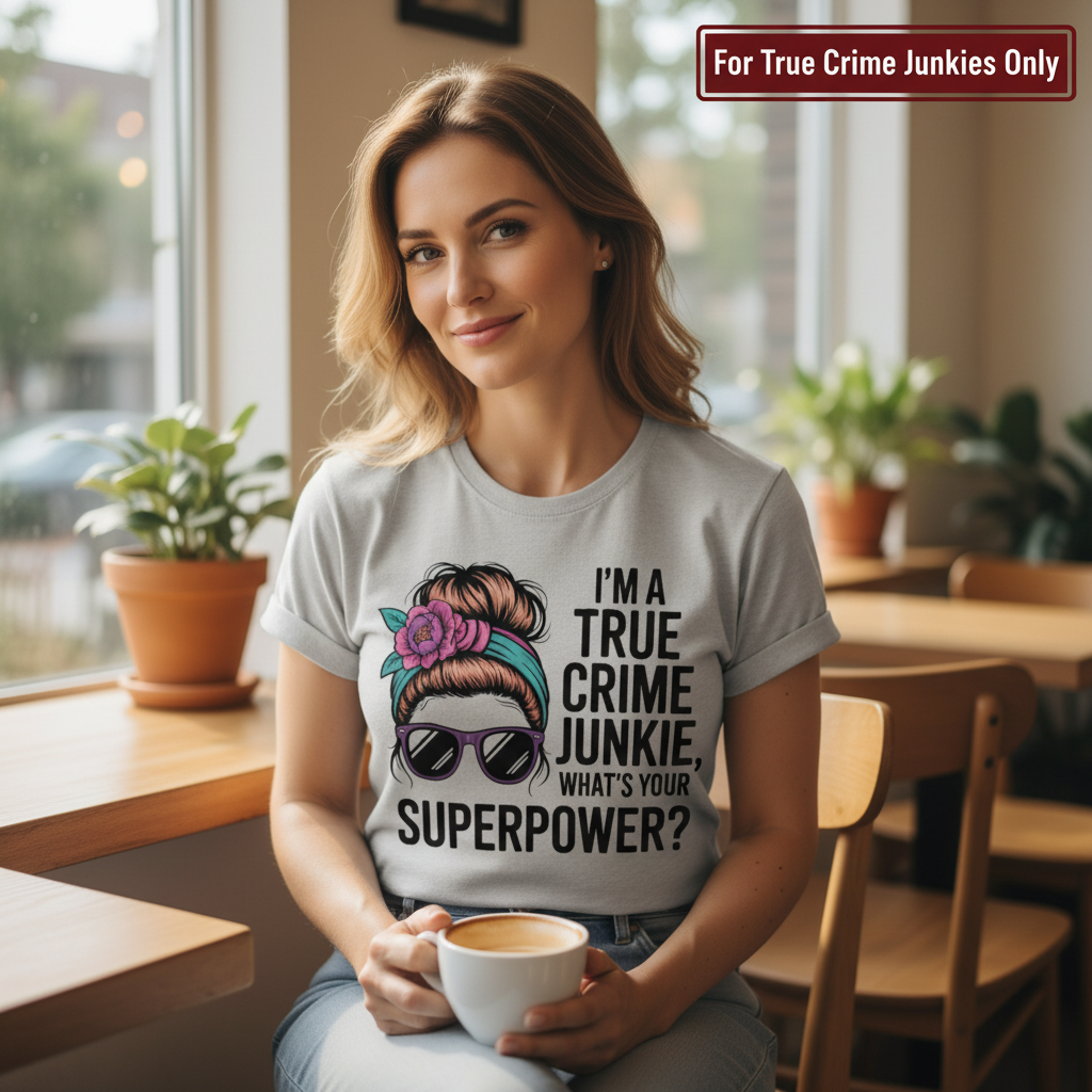 True Crime Junkie Superpower T-Shirt__lifestyle