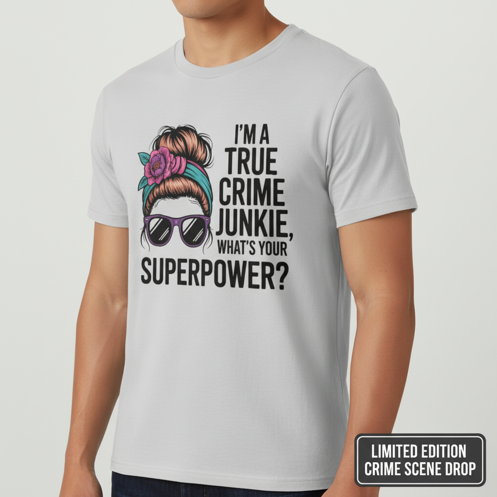 True Crime Junkie Superpower T-Shirt__space