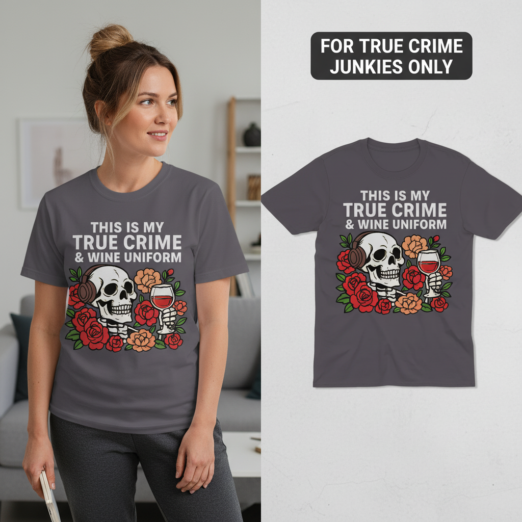 True Crime & Wine Uniform T-Shirt_model_flat