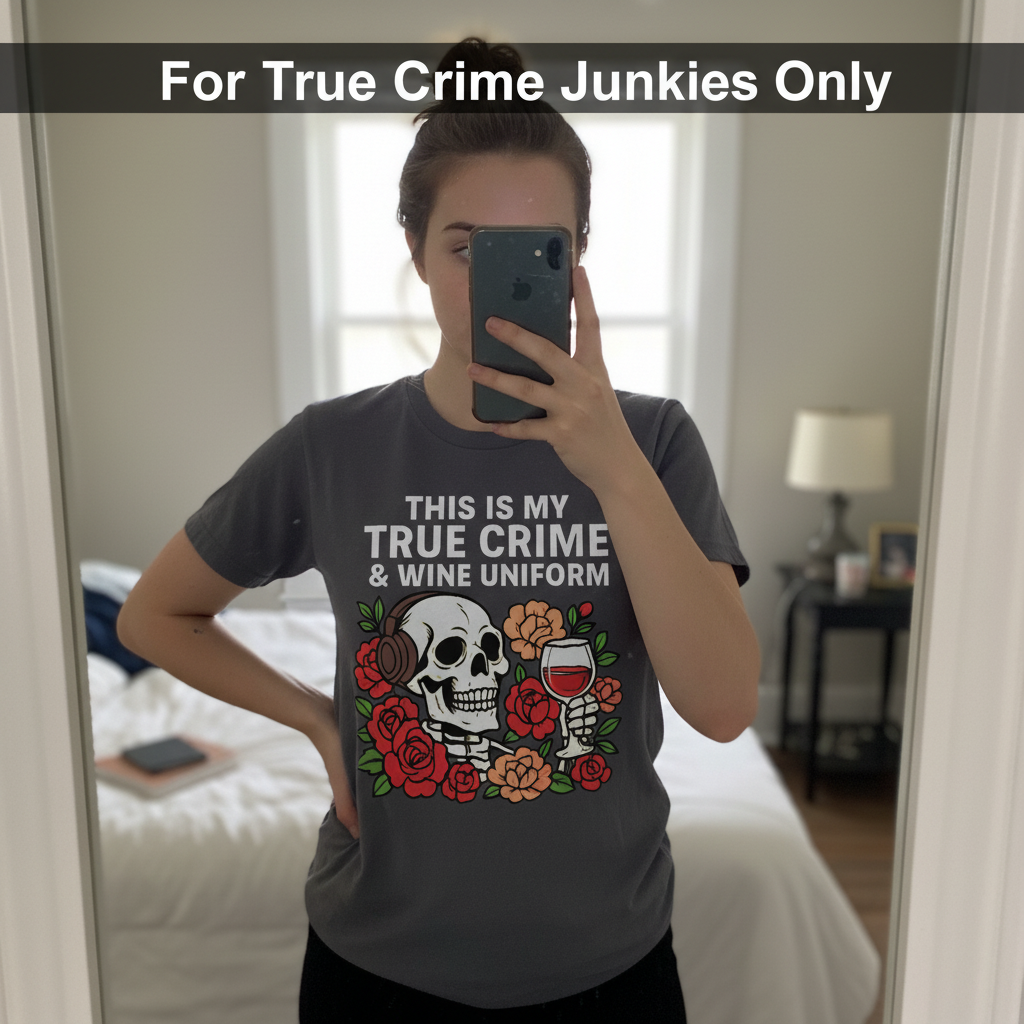 True Crime & Wine Uniform T-Shirt_mirror_selfie