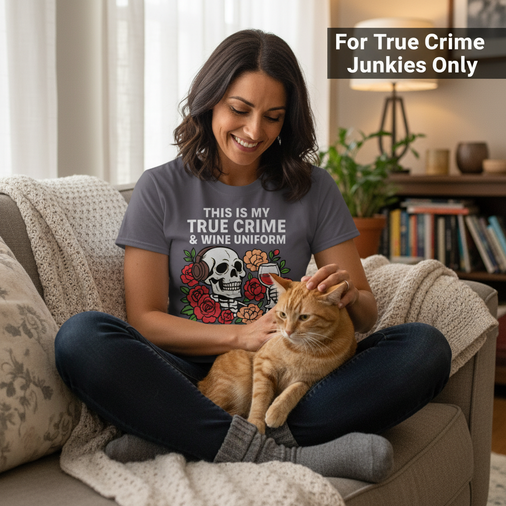 True Crime & Wine Uniform T-Shirt_pet_companion