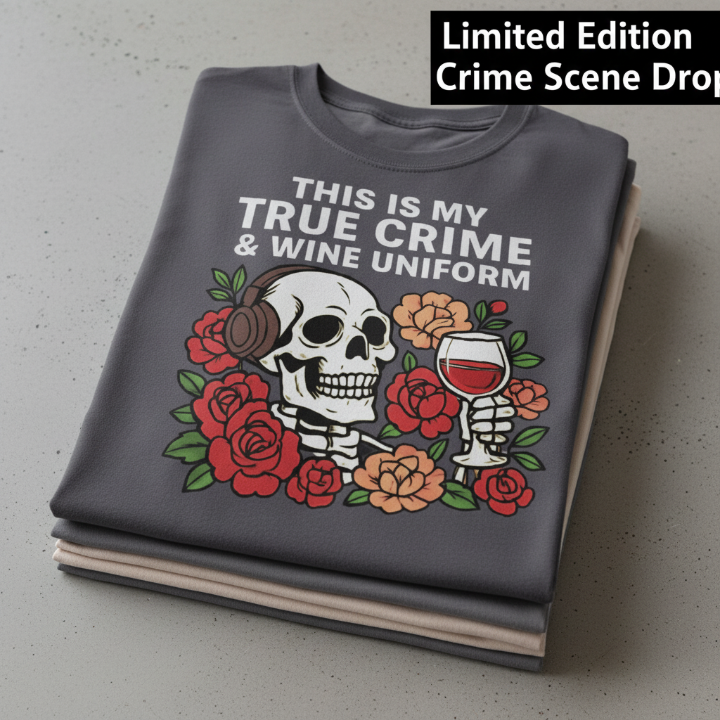 True Crime & Wine Uniform T-Shirt_stacked_flatlay