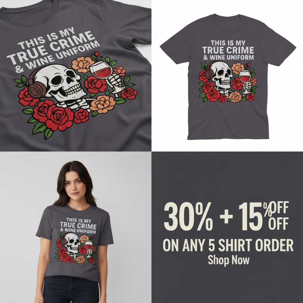 True Crime & Wine Uniform T-Shirt_4_panel