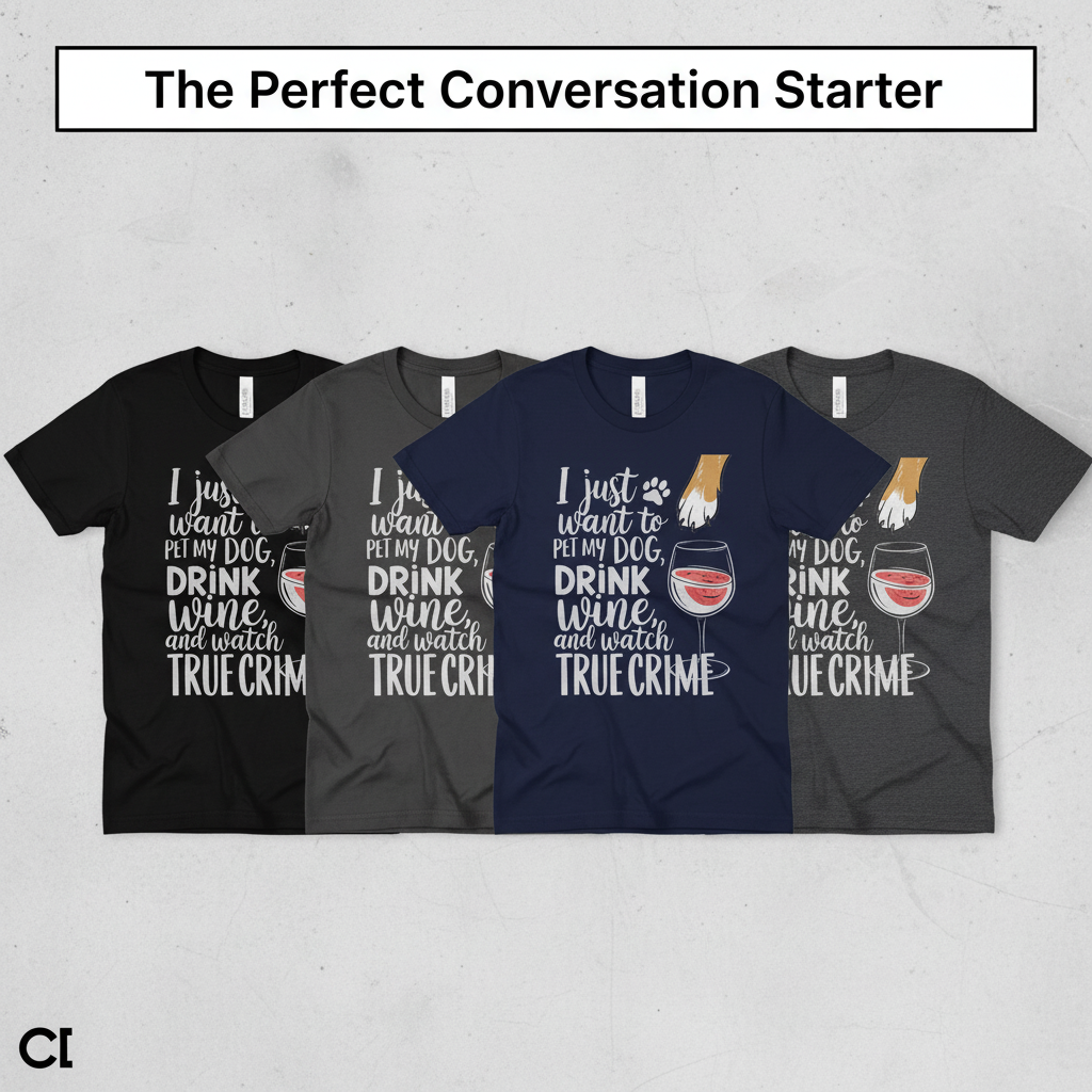 Wine, Dogs & True Crime T-Shirt_color_hero