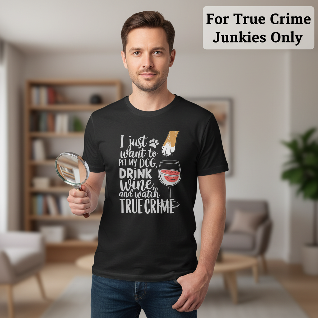 Wine, Dogs & True Crime T-Shirt_prop_inteact