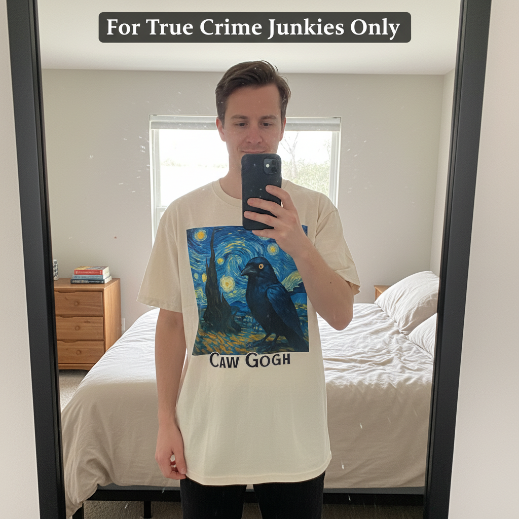 Caw Gogh T-Shirt_mirror_selfie