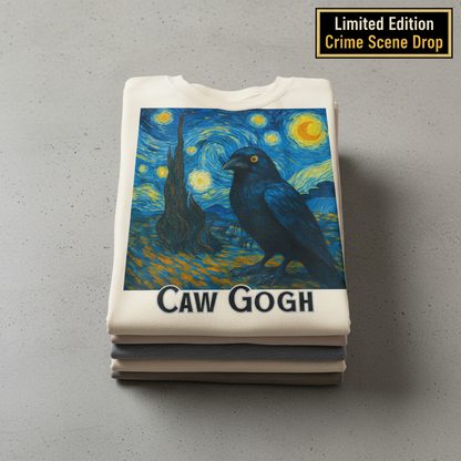 Caw Gogh T-Shirt_stacked_flatlay