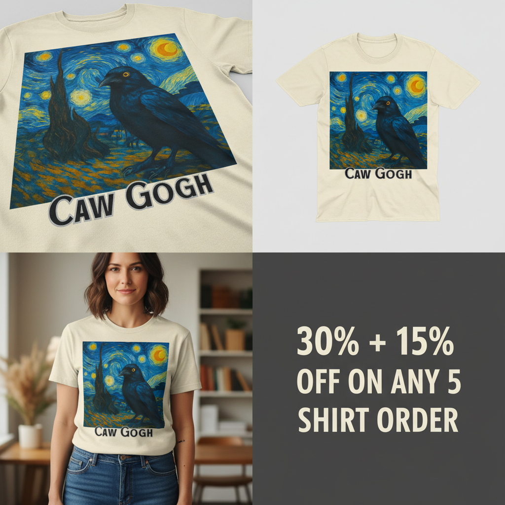 Caw Gogh T-Shirt_4_panel