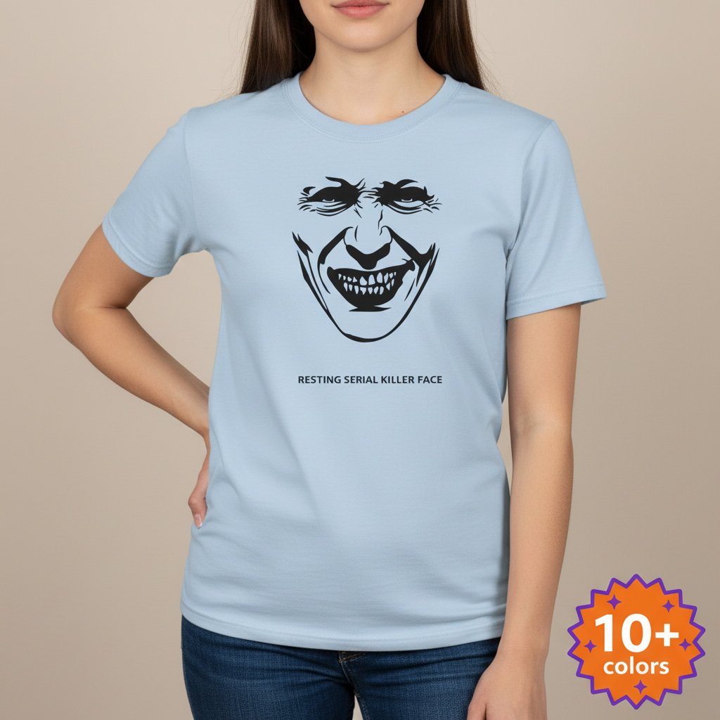 Resting Serial Killer Face T-Shirt_badge