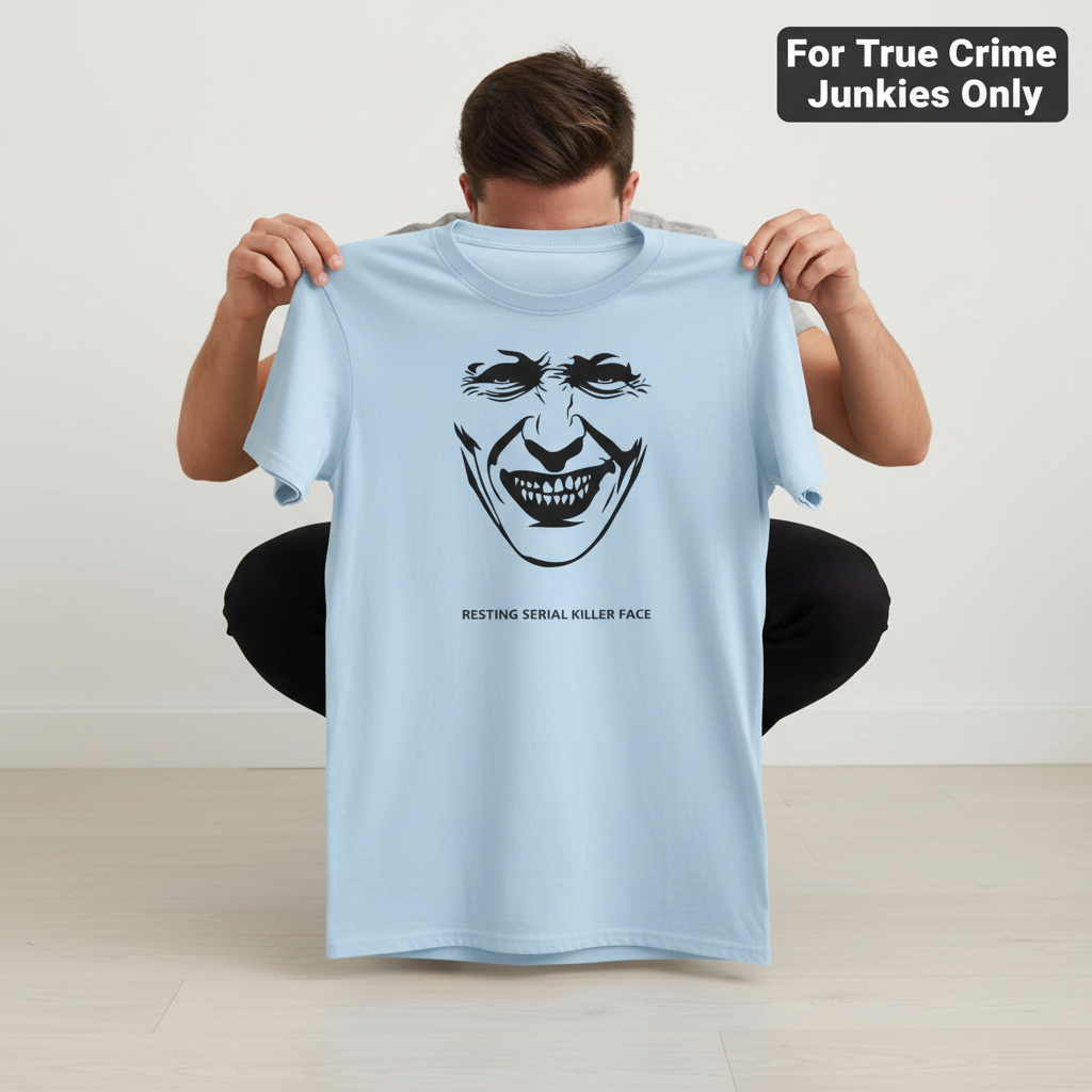 Resting Serial Killer Face T-Shirt_dangle