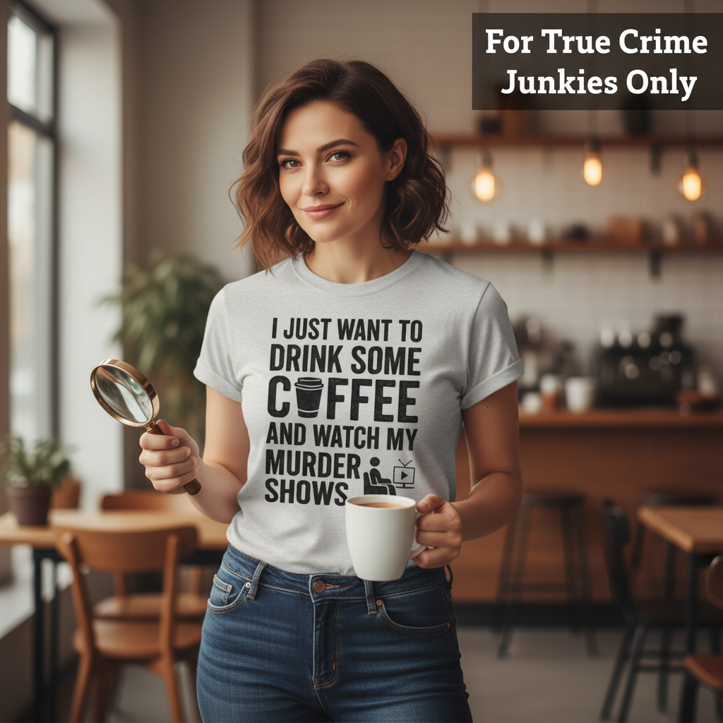 Coffee & Crime Shows T-Shirt_prop_inteact