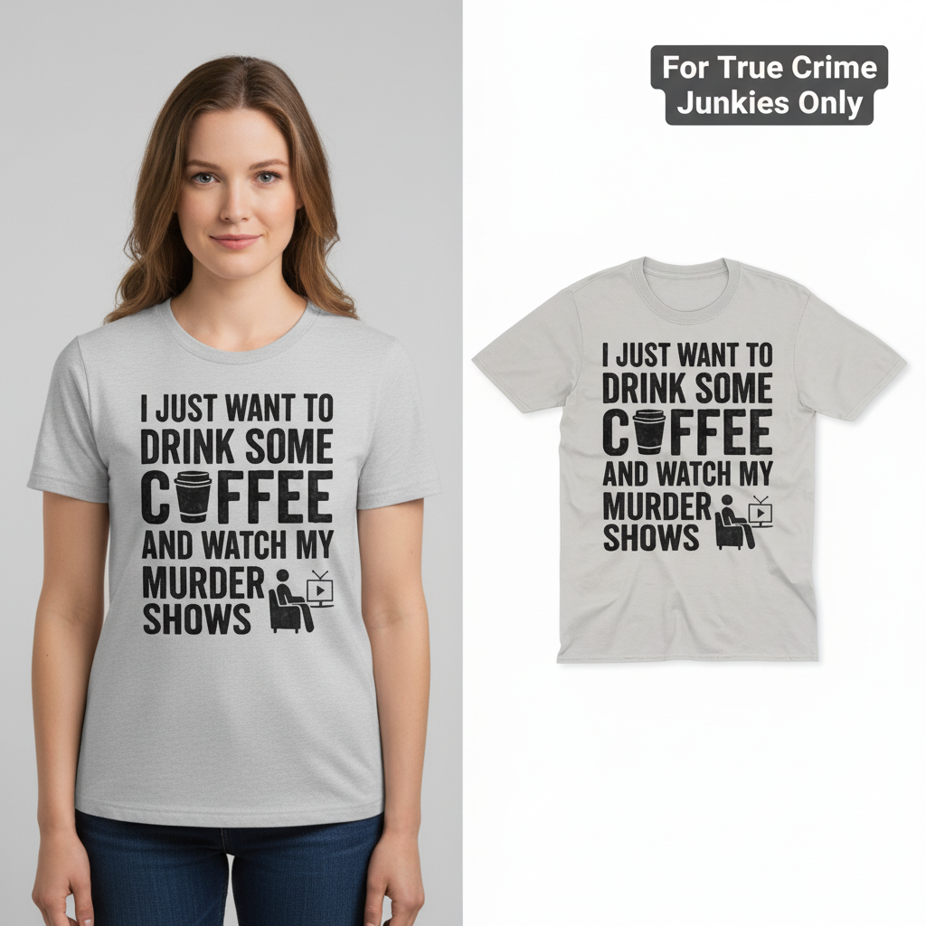 Coffee & Crime Shows T-Shirt_model_flat