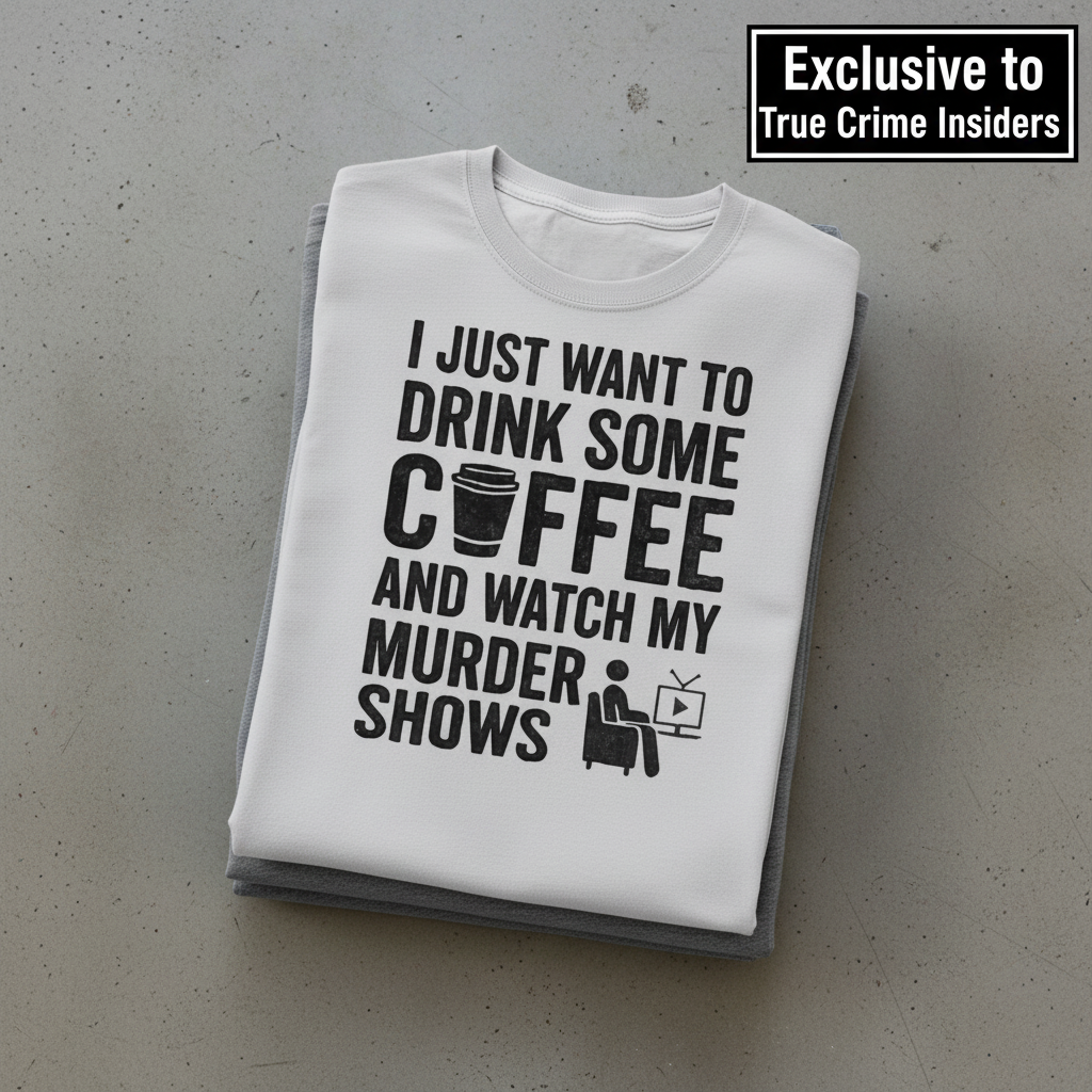 Coffee & Crime Shows T-Shirt_stacked_flatlay