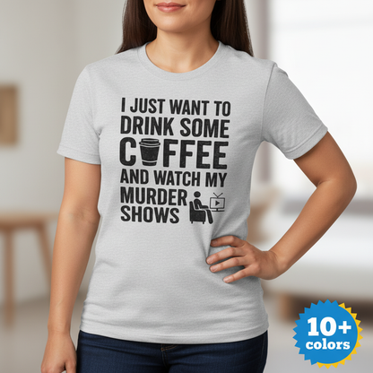 Coffee & Crime Shows T-Shirt_badge