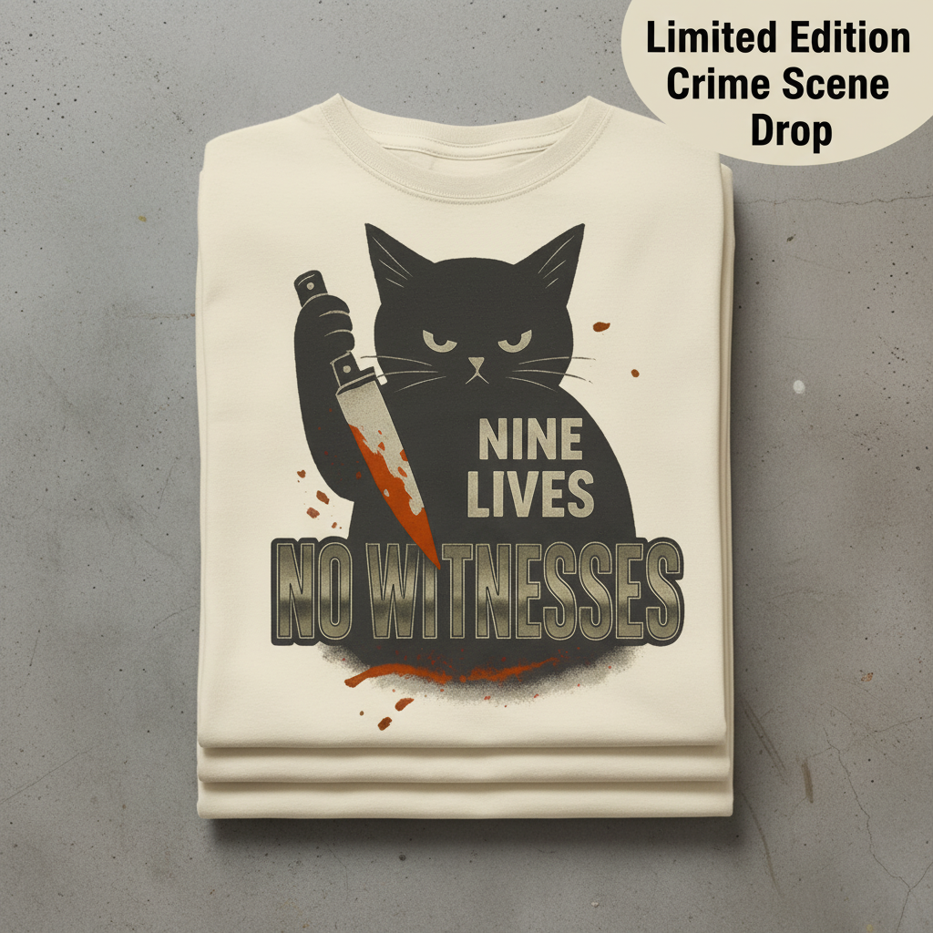 Nine Lives No Witnesses T-Shirt_stacked_flatlay