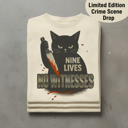 Nine Lives No Witnesses T-Shirt_stacked_flatlay