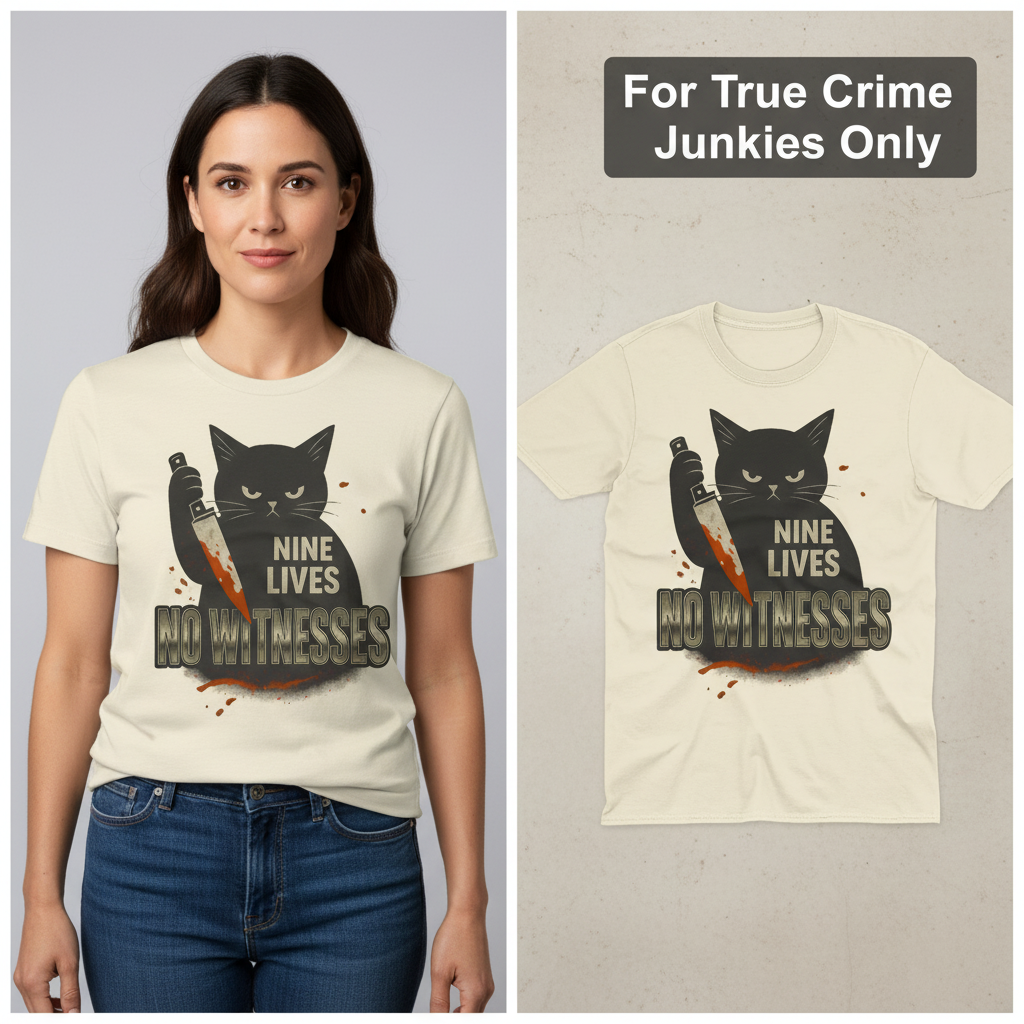 Nine Lives No Witnesses T-Shirt_model_flat